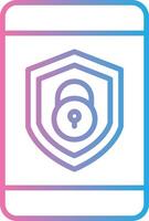 Security mobile Lock Line Gradient Icon Design vector