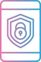 Security mobile Lock Line Gradient Icon Design vector