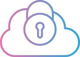 Security Castle Cloud Line Gradient Icon Design vector