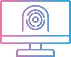 Security Computer Faceprint Line Gradient Icon Design vector