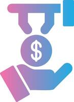 Money Back Guarantee Glyph Gradient Icon Design vector