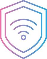 Wifi seguridad línea degradado icono diseño vector