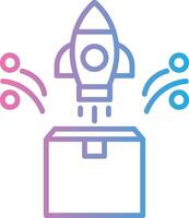Product Launch Line Gradient Icon Design vector