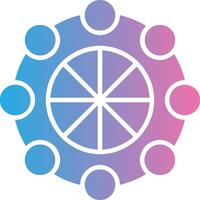 Link Wheel Glyph Gradient Icon Design vector