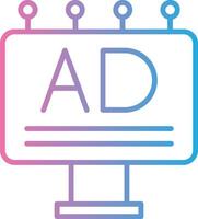 Banner Ads Line Gradient Icon Design vector