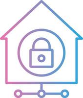 Home Network Security Line Gradient Icon Design vector