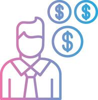 Sales Manager Line Gradient Icon Design vector