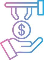 Money Back Guarantee Line Gradient Icon Design vector