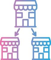 Chain Store Line Gradient Icon Design vector