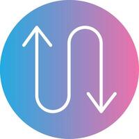 Zigzag Arrow Glyph Gradient Icon Design vector