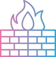 Firewall Line Gradient Icon Design vector