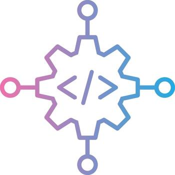 código administración línea degradado icono diseño vector