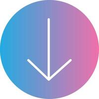 Down Arrow Glyph Gradient Icon Design vector