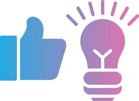 Idea Bulb Glyph Gradient Icon Design vector