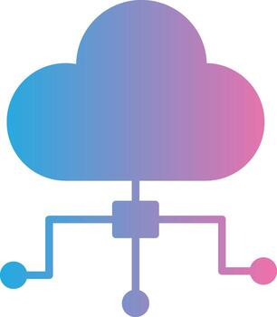 Cloud Computing Glyph Gradient Icon Design vector