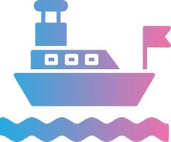 Ferry Glyph Gradient Icon Design vector