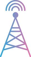 radio torre glifo degradado icono diseño vector