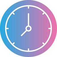 Clock Glyph Gradient Icon Design vector