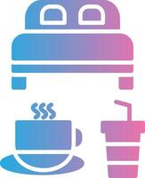 Bed And Breakfast Glyph Gradient Icon Design vector