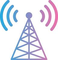 Radio Tower Glyph Gradient Icon Design vector