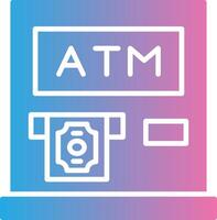 Atm Machine Glyph Gradient Icon Design vector