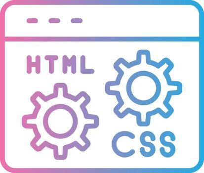 web desarrollo línea degradado icono diseño vector