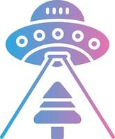 Ufo Glyph Gradient Icon Design vector