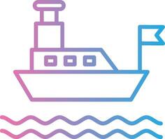 Ferry Line Gradient Icon Design vector