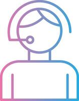 Call Center Agent Line Gradient Icon Design vector