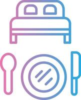 Bed And Breakfast Line Gradient Icon Design vector