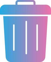 Trash Glyph Gradient Icon Design vector