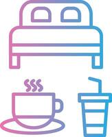 Bed And Breakfast Line Gradient Icon Design vector