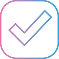 Checkmark Line Gradient Icon Design vector