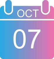 October Glyph Gradient Icon Design vector