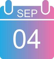 September Glyph Gradient Icon Design vector