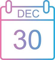December Line Gradient Icon Design vector
