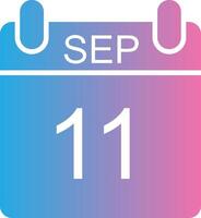 September Glyph Gradient Icon Design vector