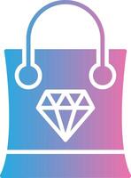 compras bolso glifo degradado icono diseño vector