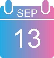 September Glyph Gradient Icon Design vector