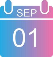 September Glyph Gradient Icon Design vector