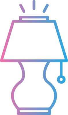 Lamp Line Gradient Icon Design