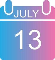 July Glyph Gradient Icon Design vector