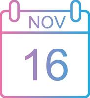 November Line Gradient Icon Design vector