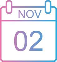 November Line Gradient Icon Design vector