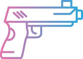 pistola línea degradado icono diseño vector