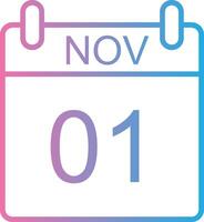 November Line Gradient Icon Design vector