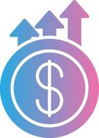 Earning Growth Glyph Gradient Icon Design vector