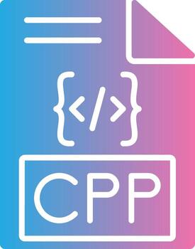 Cpp Glyph Gradient Icon Design vector