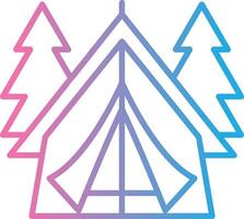 Tent Line Gradient Icon Design vector