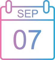 September Line Gradient Icon Design vector